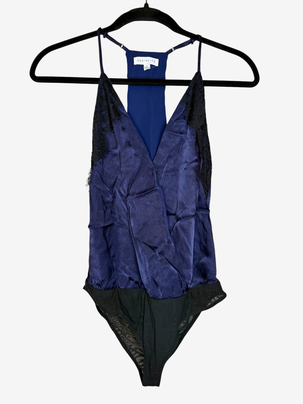Socialite Satin and Lace Bodysuit Size Small